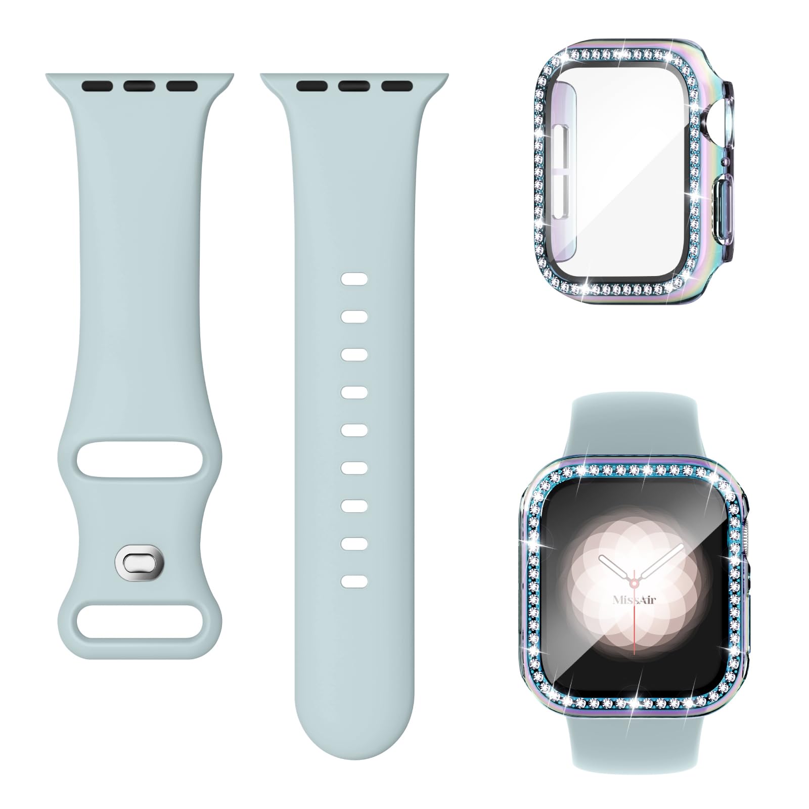 Apple Watchキラキラカバーケースアップルウォッチレザーブルー艶あり本革 Apple Watchキラキラカバーケースアップルウォッチレザーブルー